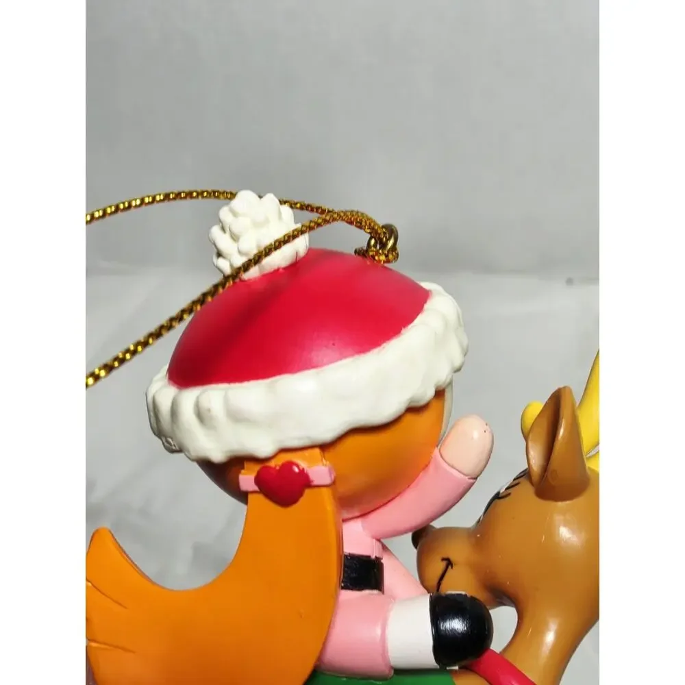Powerpuff Girls Christmas Ornament Blossom Riding Reindeer Cartoon Network 2002